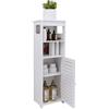 HUOLE Support Porta Rotoli di Carta Igienica, Piccolo Mobile di Stoccaggio per Bagno, Mobile da Bagno Autoportante Design Moderno, Colonna, Armadio/Guardaroba, 24 x 20 x 75 cm - Bianco