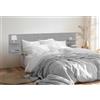 DHOME Testiera con Mensole in Legno Riciclato DM Appesa a Parete Stile Pallet Orizzontale Letto Vintage Nordico Supporti inclusi (Spighe Grigio, 210cm)