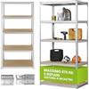 Juskys Scaffalatura per Carichi Pesanti Basic 200x100x60cm (AxLxP) | 875 kg | 5 Ripiani | Per Magazzini a Innesto in Metallo | Sistema di Mensole (Zincata)