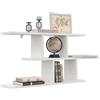 KUBUTKU Scaffale decorativo da parete con 2 ripiani, 100 x 45 x 18 cm, design scandinavo, moderno, per soggiorno, cucina, ufficio, camera da letto, bagno, libreria (bianco)