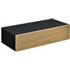 [en.casa] Mensola da Parete con Cassetto Integrato Comodino Sospeso Salvaspazio Multiuso 50x24x12 cm per Soggiorno Camera da Letto Ingresso - Nero/Effetto Legno
