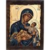 Holyart Icona Madre di Dio Eleousa in Legno Serigrafato con Dettagli Intagliati - Perfetta per Decorazioni e Regali Spirituali, 16 x 21 cm (6.3 x 8.27 INC.)