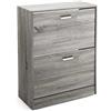 MA MAISON Scarpiera in Legno 63X24X81CM - Struttura in Legno Truciolare, Melaminico, Ante con Divisori, Salvaspazio, per Ingresso, Organizza Scarpe, Design Elegante - (Rovere Grigio, 2 Ante)
