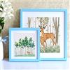 Ommda Cornici Foto Quadrata Legno Moderna con Vetro Cornici Foto da Appendere Home Parete Decoration,Azzurro,25x25cm