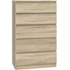 Shumee - Cassettiera Malwa M5 con 5 cassetti, 40 x 70 x 112 cm