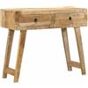VidaXL Tavolo Consolle 90x32x75 cm in Legno Massello di Mango Grezzo, Tavolo da Divano, Tavolo da Ingresso