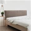 DHOME Testiera in similpelle o tessuto Acualine Liscio DUAL divisa in 2 pezzi Testiera imbottita di fascia alta Tappezzeria moderna (Tessuto Marrone, 180cm Dual (Letto 180/190))