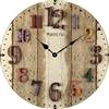 Mancru Orologio da Parete Vintage in Legno Grande Rotondo - Silenzioso, Non Ticchettio, Quarzo - Spessore 1CM, Shabby Chic, Decorazione 10-40CM