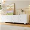 NADEUSAK Mobile TV bianco moderno, 50 x 180 cm, pannello TV, supporto inferiore per TV, design unico