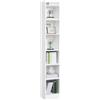 Yaheetech Libreria a 7 Ripiani, Scaffale Stretta e Alta in Legno con Ripiani Regolabili, 30 x 24 x 183 cm, Libreria Verticale Stretta e Alta, Salvaspazio per Soggiorno, Cameretta, Ufficio, Bianco