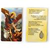 OVUNQUE PROTEGGIMI Immagini Santino, Set di 10 Immaginette dei Santi con Preghiera Multilingua. con Medaglia Madonna Miracolosa. Holy Card. Plastificate. (San Michele Arcangelo)
