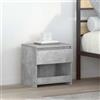 QZZCED Comodino Grigio Cemento in Legno Multistrato 40x30x39 cm con 1 Cassetto e 1 Scomparto per Camera da Letto o Soggiorno - Mobile Robusto e Resistente per Arredamento Moderno