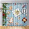 Odot Natalizie Tende per Interni 2 Pezzi con Occhielli, Tende Voile Semi Trasparente Stile Natalizio Verde Stampa Tende per Camera da Letto, Cucina, Soggiorno, Balcone (140x275cm,Biscotti di Natale)
