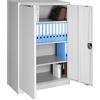 STAKMANN Armadio in Metallo da Ufficio 2 ante con Serratura, Armadietto con Chiavi Grigio Multiuso, Ideale Garage, Lavoro, Mobile Archiviazione Faldoni, Archivio Studio Porta documenti (90 x 40 x 140 cm)