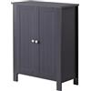 Brigros WeHome - Mobiletto Bagno Salvaspazio Con Due Ante, Mobiletto Multiuso, Mobile Cucina, Mobili Bagno, Con 2 Ripiani Regolabili, 30x60x80 Cm, Mobile Bagno Salvaspazio Bianco (Grigio Scuro)