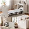 MSFE Letto a Scomparsa con Mobile,Letto Pieghevole con Materasso,Salvaspazio Mobile Letti a Scomparsa Singolo 85x190 cm,Letti da Parete Multifunzione 2 in 1, Capacità di Carico Fino a 650 Libbre