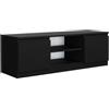 MebLocker Mobile TV con 2 Scomparti e 2 Cassetti - 120x39x39 cm - Mobile Porta TV Multifunzionale per il Soggiorno - Mobile Multimediale con Cassetti dal Design Moderno - Nero