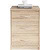 AVANTI TRENDSTORE - Pepe - Comodino in legno laminato con 3 cassetti. Disponibile in diversi colori. Dimensioni LAP: 38,5x54,2x28,2 cm (quercia Sonoma)