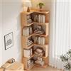Generic Libreria Angolare, Librerie in Legno a Forma di L, Librerie for Soggiorno, Ufficio, Aula, Camera da Letto, Dormitorio, con Spaziatura Tra i Ripiani di 30cm (2/3/4/5 Livelli)