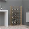 Hovothy Portabottiglie per 72 Bottiglie di Vino 64x22x117 cm Oro in Metallo Porta Bottiglie Di Vino Cantinetta Portabottiglie Espositore Vino Portavino Da Terra Moderno