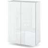 MRBLS_HOME MRBLS Armadio da bagno (bianco opaco - bianco lucido) - Armadio da appendere - Armadio da parete - 60 x 80 x 30 cm (L x A x P)
