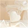 CLARALUNA Bomboniera Matrimonio Profumatore Diffusore Cuore Grande in Porcellana (Bianco)