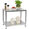 EYEPOWER shelfr 2 Ripiani Scaffale in Acciaio Inox - 60kg Scaffalatura Metallo 61x36x50 Portaoggetti Cucina