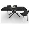 VE.CA.s.r.l. VE.CA - Tavolo allungabile Polinesia - Con porta allunghe - Struttura acciaio nero - Piano legno 150x90 cm - altezza 80 cm - Colore Marmo Nero - Ideale per tavolo da Pranzo - Made in Italy