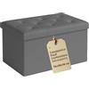 SoNiT home decor SONIT - Cassapanca Pouf Contenitore Grigio 76x38x38 cm - Panca Contenitore Salvaspazio con Seduta Imbottita