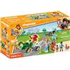 PLAYMOBIL Duck ON Call 70919 Ambulanza in Azione. Soccorso del Pilota da Corsa, Giocattoli per Bambini dai 3 Anni