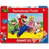 Ravensburger - Puzzle 3 Anni, Giant Floor Puzzle 24 Pezzi, Super Mario - Puzzle Bambini 3 Anni, Collezione Super Mario, Giochi Educativi e Divertenti, Idee Regalo