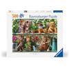 Ravensburger Puzzle 500 Pezzi Gatto sullo Scaffale - Puzzle Adulti +14 anni, 49 x 36 cm, Puzzle per Adulti Animali, Collezione 500 Pezzi, Idee Regalo
