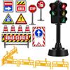 Toyvian Set di Segnali Stradali Mini per Bambini Include 6 Mini Coni Stradali 12 Segnali Adesivi E 1 Semaforo Giocattoli Educativi per Insegnare Le Regole del Traffico