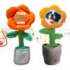 Generico Peluche girasole personalizzato che danza e canta con foto del viso, decorazione in peluche morbido per vaso come regalo di compleanno per bambini (Saffron)