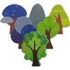 MUELODSIC Set 6 Alberi Decorativi in Legno per Binario Trenino, Accessori Scena Ferroviaria, Giocattolo Educativo per Ragazzo Ragazza, Favorisce Coordinazione e Creatività