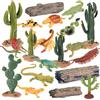 AENIMELY Set di 20 statuette di animali del deserto, include scorpione, lucertola, alberi e cactus, set da gioco per bambini, decorazioni per torte di compleanno, decorazioni per feste
