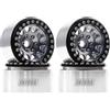 INJORA 4PCS RC 1,9 Cerchioni Metallo Beadlock Wheel Rim per 1:10 RC Rock Crawler Axial SCX10 pro SCX10 II III TRX4 D90 VS4-10 Redcat Gen 8 7 Pro Enduro(Grigio)