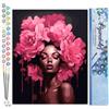 Figured'Art Dipingere con i Numeri - Paint by Numbers Corona di Peonie, Passatempo per Adulti, Kit Completo, Hobby Creativi - Quadri fai da te 40x50cm senza cornice
