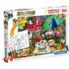 Clementoni - 25701 - Supercolor Puzzle - Zafari - Double Face C/Pennarelli - 104 Pezzi - Made In Italy - Puzzle Da Colorare, Bambini 6 Anni +