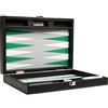 Silverman & Co. Set Backgammon Premium da 33 cm, dimensioni da viaggio, lavagna nera, punti bianchi e verdi