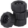 Dilwe 4Pcs Pneumatici da Spiaggia per Auto RC, Ruote da Deserto RC in Plastica Universale in Gomma per Auto RC 1/14 1/16 1/18