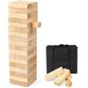 COSTWAY 54 Blocchi di Legno di Pino con Angoli Curvi e Borsa di Trasporto | Mattoncini Giocattoli, Torre di Legno Gigante per Costruzioni Creative, Ideale per Feste e Party