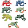 Jokfeice - Set di 7 statuette di animali in plastica con forma di rana e animali, per imparare giocattoli educativi, regalo di compleanno, decorazione per torte, per bambini