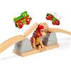 Bigjigs Rail, T-Rex Bursting Bridge, Giocattoli in Legno, Giocattoli per Dinosauri, Accessori per Treni di bigjigs, Binario di Dinosauri, Set di Treni in Legno, Treni per Bambini, Treni di bigjigs