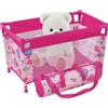 Whyzsjnclg Letto per Bambole, Culla per Bambole da 18 Pollici, Letto Pieghevole in Rete, Box con Motivo a Cuore, Confezione Portatile e Gioco con Borsa per Il Trasporto, Box