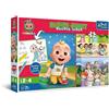 Trefl Primo - Cocomelon, Felice giornata degli amici - 3in1: Puzzle 15 Tessere Molto Grandi, Libro da Colorare, Gioco da Colorare con Elementi da Colorare, Puzzle da Colorare con gli Eroi del Cartoon
