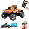 ViCUULY Mini Rc Monster Truck, Monster Truck in Scala 1:64, Auto Telecomandata Con Luci, Telecomando a 2,4 Ghz, Mini Monster Truck in Lega Rc, Velocità/Sterzo Regolabili (Orange)