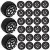 ifundom 50 Pezzi Ruote per Giocattoli Auto in Plastica Nera 31,5mm per Modellini e Macchinine DIY Kit Educativo per Compleanni e Lavoretti Creativi Bambini