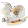 Bieco Peluche a dondolo asino Fips, 60 cm, per bambini, con cintura di sicurezza, altalena a partire dai 9 mesi, in legno