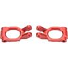 generic 2 PCS Caster Blocco C Hub in Lega di Alluminio Ad Alta Resistenza per Losi Hammer Rey Rock Rey 1/10 Rc Auto (Rosso)